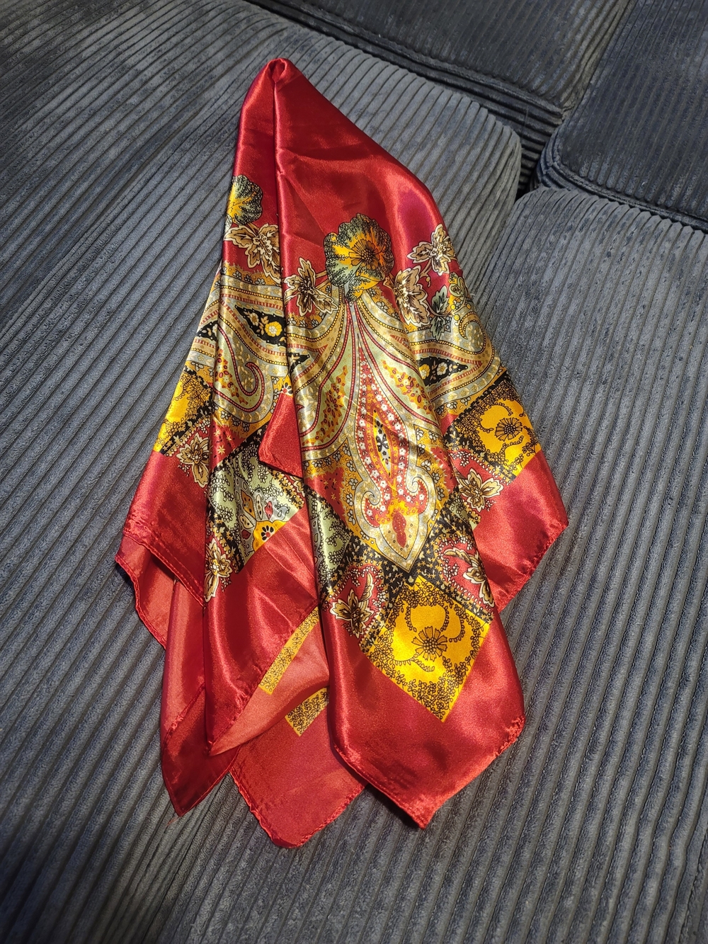 Red Paisley Scarf - Women's Accessory
